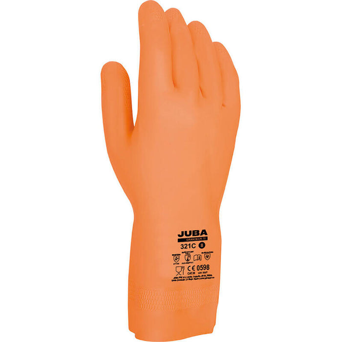 Pack De 3 Unidades - Guante De Trabajo Látex/Neopreno Naranja Talla 6 Juba