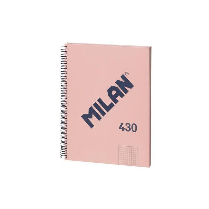Pack De 3 Unidades Milan Libreta Con Espiral A4 80h Papel 95gr Cuadriculado 5x5mm Serie 1918 Rosa