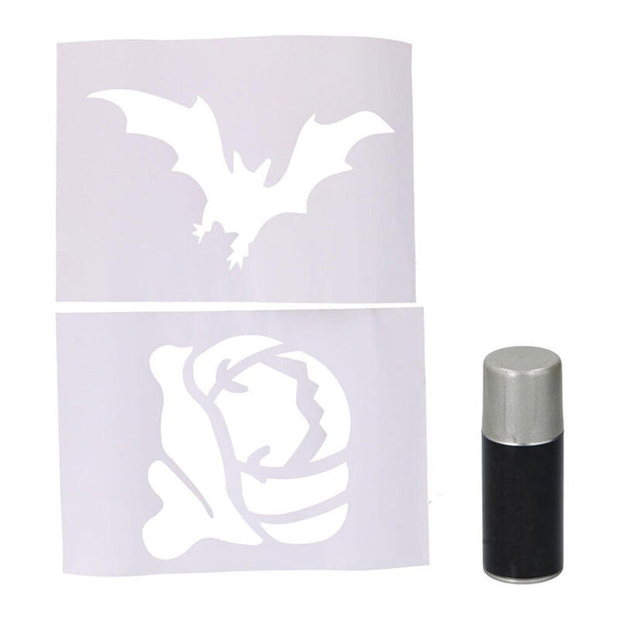 Pack De 3 Unidades - Set De Decoración Para Ventanas Halloween Spray + Plantillas