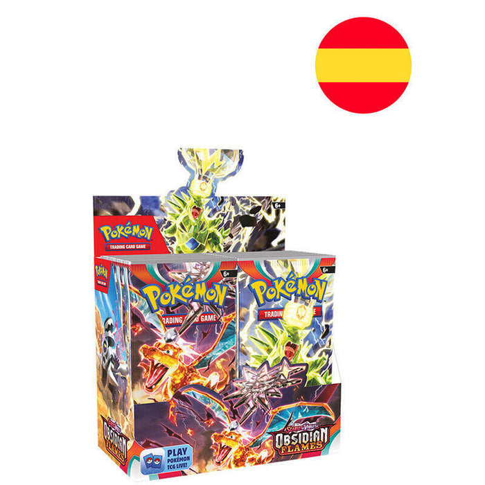 Pack De 36 Unidades - Sobre Juego Cartas Coleccionables Llamas Obsidianas Escarlata Y Pupura Pokemon Surtido Español