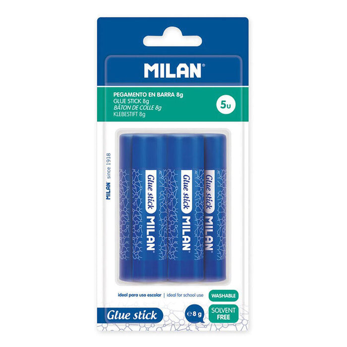 Pack De 4 Unidades - Blister Con 5 Barras De Pegamento 8g Milan