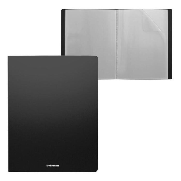 Pack De 4 Unidades Erichkrause Carpetas Con Fundas Matt Classic - 20 Fundas - Tamaño A4 - Color Negro