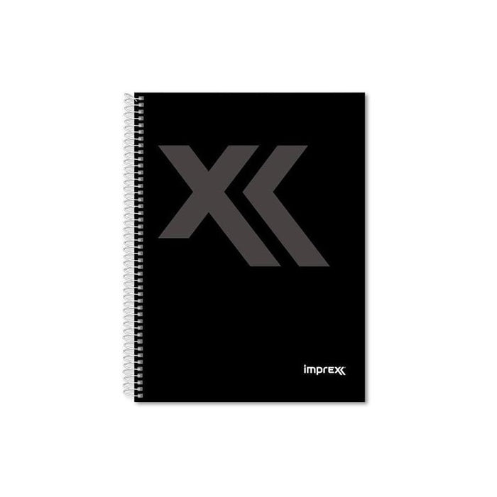 Pack De 4 Unidades Imprex Cuaderno Espiral Tapa Forrada A5 80h 90gr 4x4 Negro