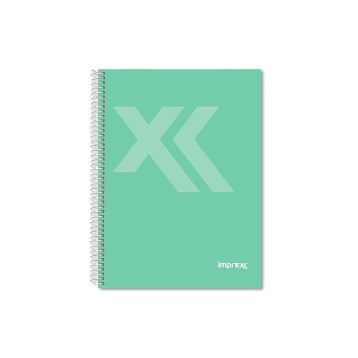 Pack De 4 Unidades Imprex Cuaderno Espiral Tapa Forrada Folio 80h 90gr 4x4 Verde