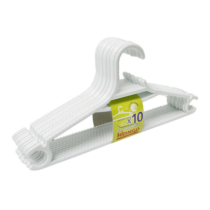 Pack De 4 Unidades - Lote De 10 Perchas Económicas Blancas Hidalgo