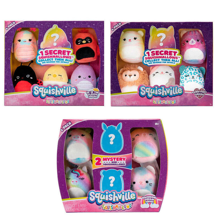 Pack De 4 Unidades - Set Peluches Squishmallows 5cm Surtido
