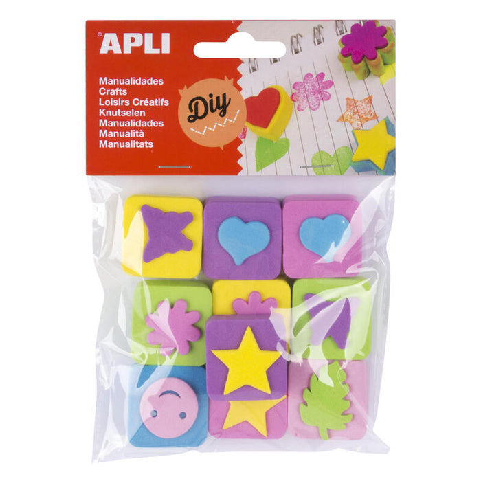 Pack De 5 Unidades Apli Mini Sellos Goma Eva - 10 U - Ideal Para Manualidades Y Decoracion
