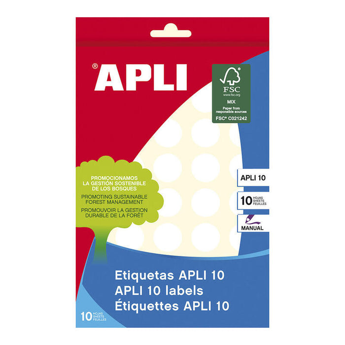 Pack De 5 Unidades - Blister 400 Unid. Gomets Redondos Blancos Ø19mm
