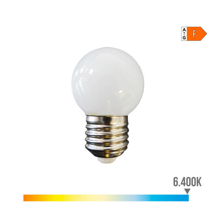 Pack De 5 Unidades - Bombilla Esferica Led E27 1,5w 130lm 6400k Luz Fria Ø4,3x7cm Edm