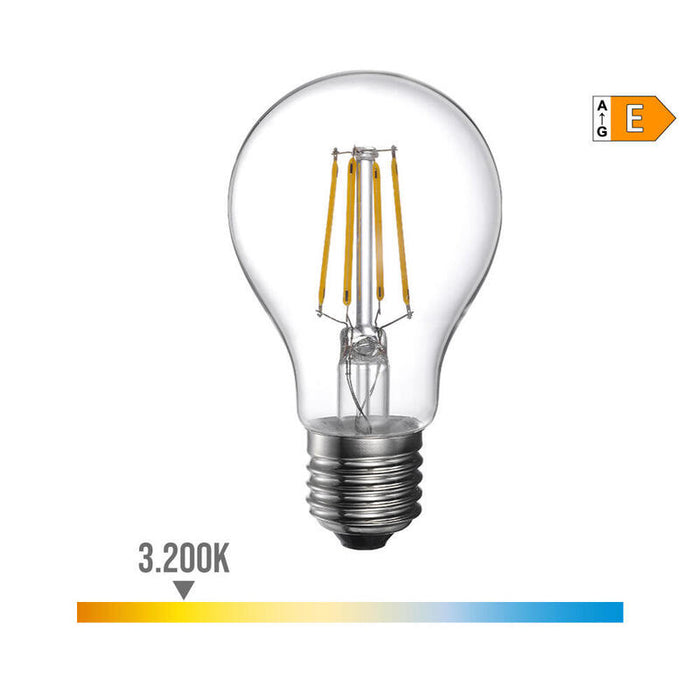 Pack De 5 Unidades - Bombilla Standard Con Filamento De Led E27 4w 550lm 3200k Luz Calida Ø6x10,6cm Edm