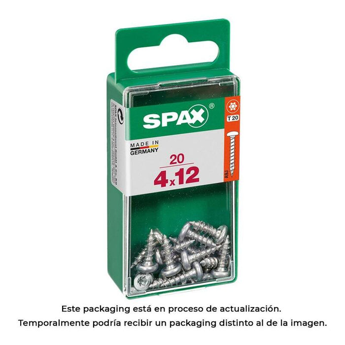 Pack De 5 Unidades - Caja 20 Unid. Tornillo Madera Spax Cab. Redonda Wirox 4,0x12mm Spax