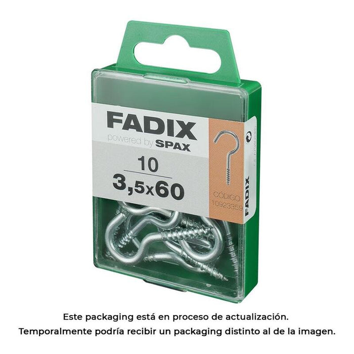 Pack De 5 Unidades - Caja M 10 Unid. Hembrilla Abierta Cinc 3,5x60mm Fadix