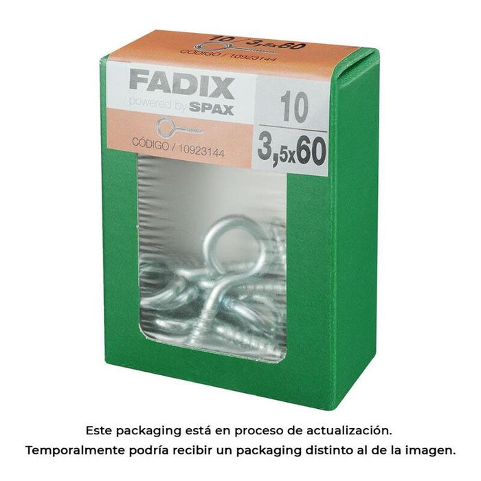Pack De 5 Unidades - Caja M 10 Unid. Hembrilla Cerrada Cinc 3,5x60mm Fadix