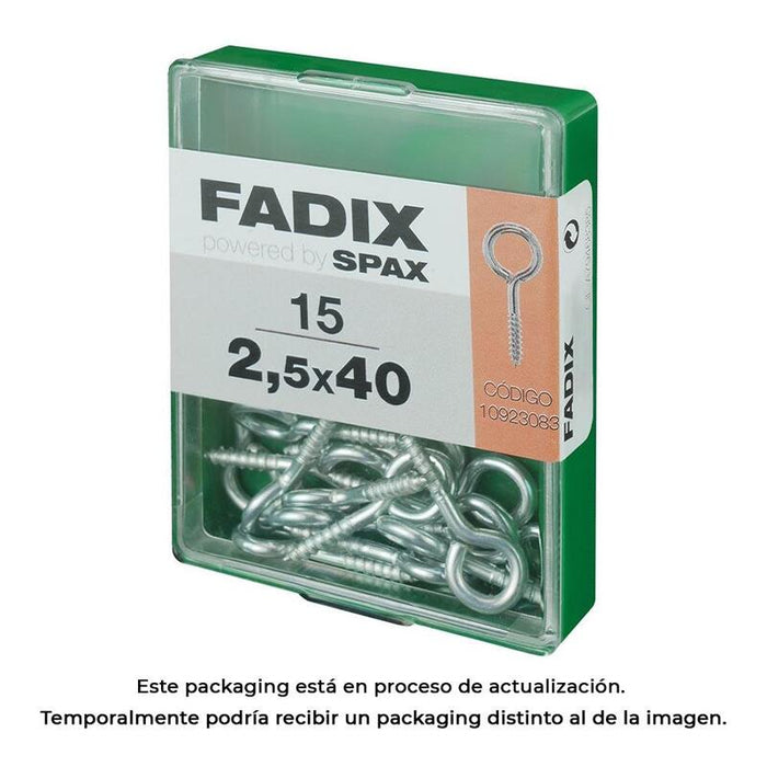 Pack De 5 Unidades - Caja M 15 Unid. Hembrilla Cerrada Cinc 2,5x40mm Fadix