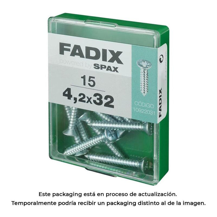 Pack De 5 Unidades - Caja M 15 Unid. Tornillo Rosca Chapa Cp Cinc 4,2x32mm Fadix
