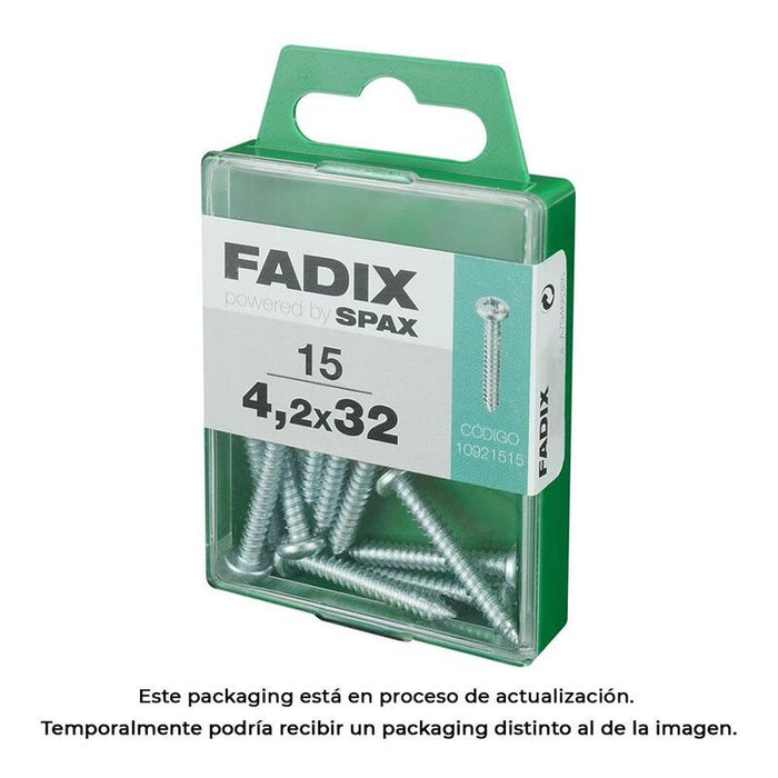 Pack De 5 Unidades - Caja M 15 Unid. Tornillo Rosca Chapa Cr Cinc 4,2x32mm Fadix