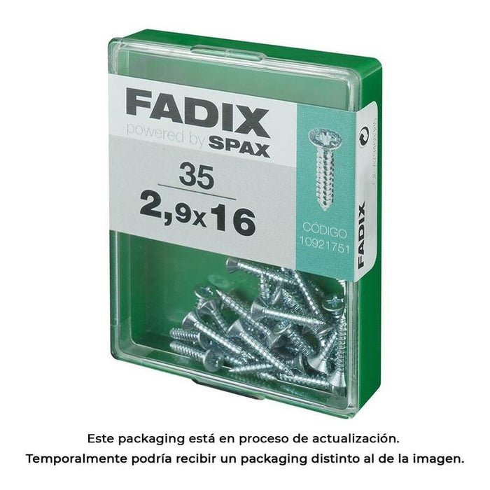 Pack De 5 Unidades - Caja M 35 Unid. Tornillo Rosca Chapa Cp Cinc 2,9x16mm Fadix