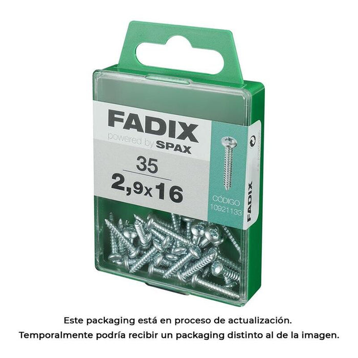 Pack De 5 Unidades - Caja M 35 Unid. Tornillo Rosca Chapa Cr Cinc 2,9x16mm Fadix