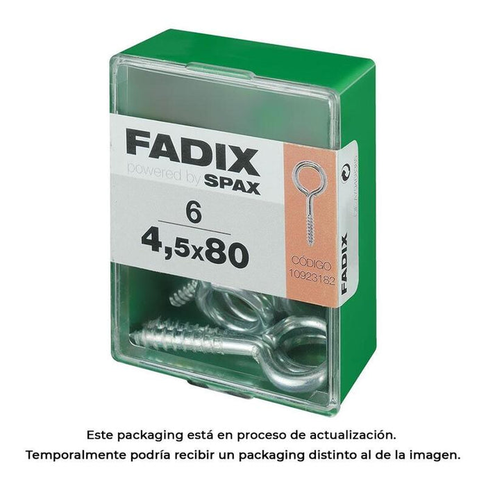 Pack De 5 Unidades - Caja M 6 Unid. Hembrilla Cerrada Cinc 4,5x80mm Fadix