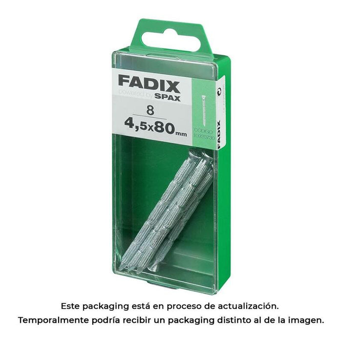 Pack De 5 Unidades - Caja M 8 Unid. Clavo Cp Estriado Acero 4,5x80mm Fadix