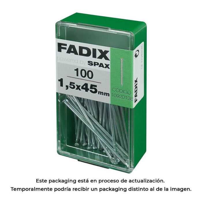 Pack De 5 Unidades - Caja S 100 Unid. Clavo C. Reducida Acero 1,4x45mm Fadix