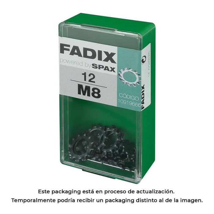 Pack De 5 Unidades - Caja S 12 Unid. Arandela Dentada M 8 Fadix