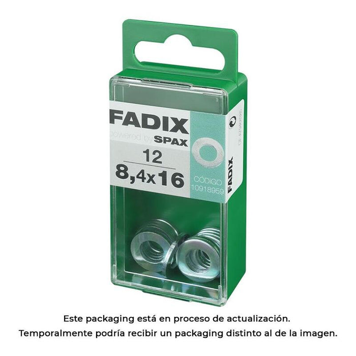 Pack De 5 Unidades - Caja S 12 Unid. Arandela Plana Cinc 8,4x16mm Fadix