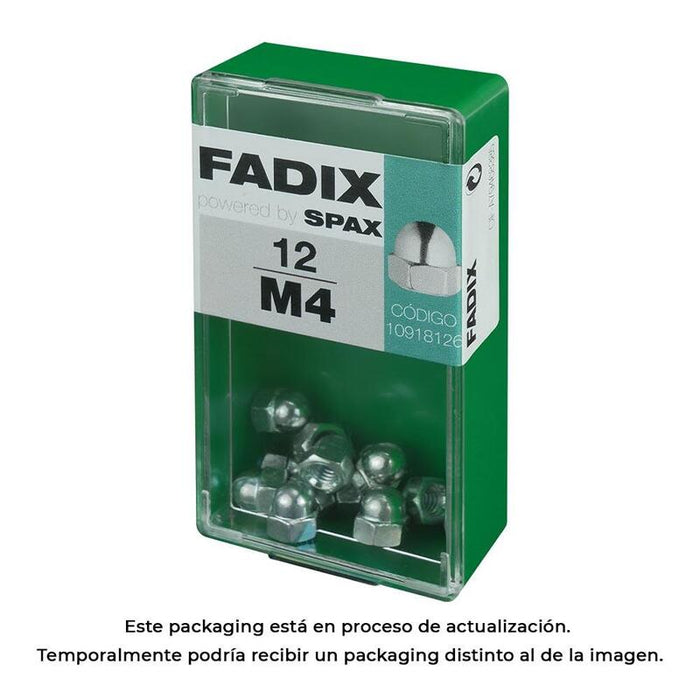 Pack De 5 Unidades - Caja S 12 Unid. Tuerca Ciega Cinc M 4 Fadix