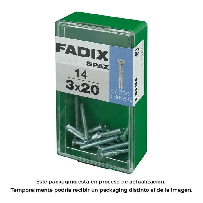 Pack De 5 Unidades - Caja S 14 Unid. Tornillo Metrica Cp M 3x20mm Fadix