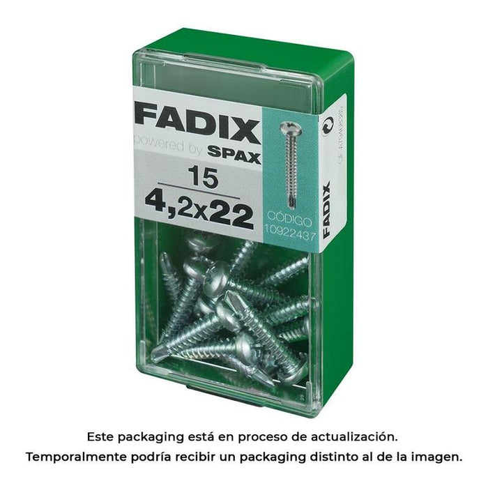 Pack De 5 Unidades - Caja S 15 Unid. Tornillo Rosca Chapa Cr Autot. 4,2x22mm Fadix