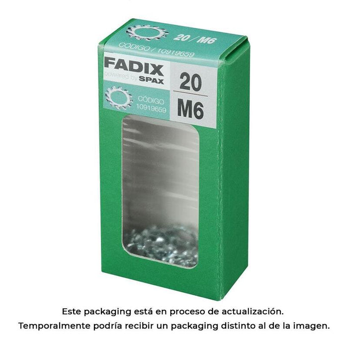 Pack De 5 Unidades - Caja S 20 Unid. Arandela Dentada M 6 Fadix