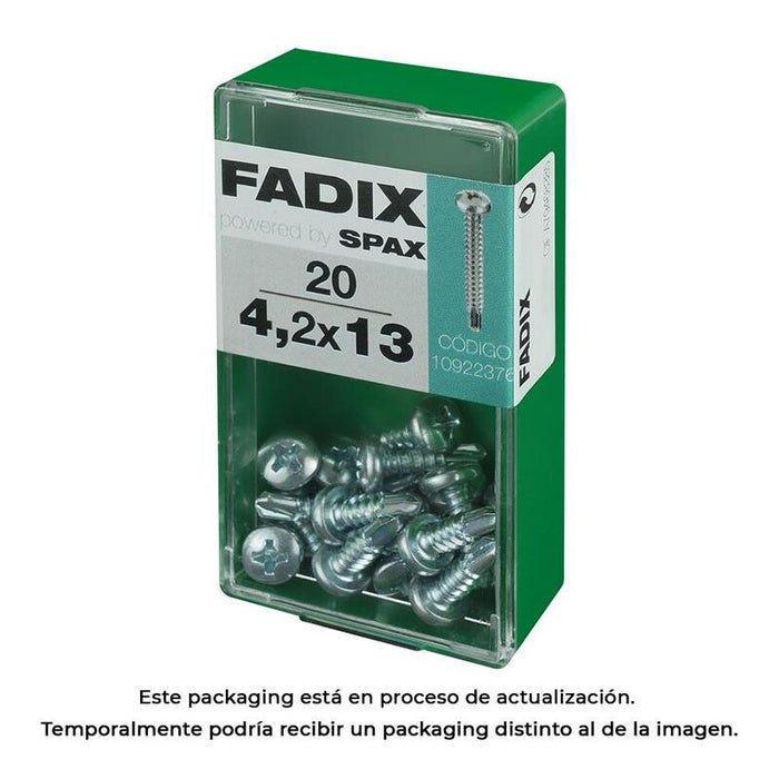 Pack De 5 Unidades - Caja S 20 Unid. Tornillo Rosca Chapa Cr Autot. 4,2x13mm Fadix