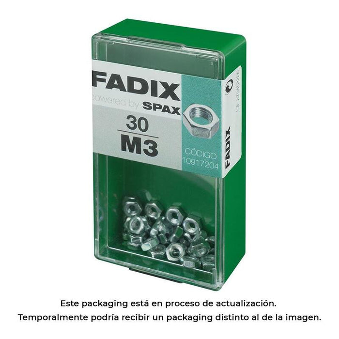 Pack De 5 Unidades - Caja S 30 Unid. Tuerca Cinc M 3 Fadix