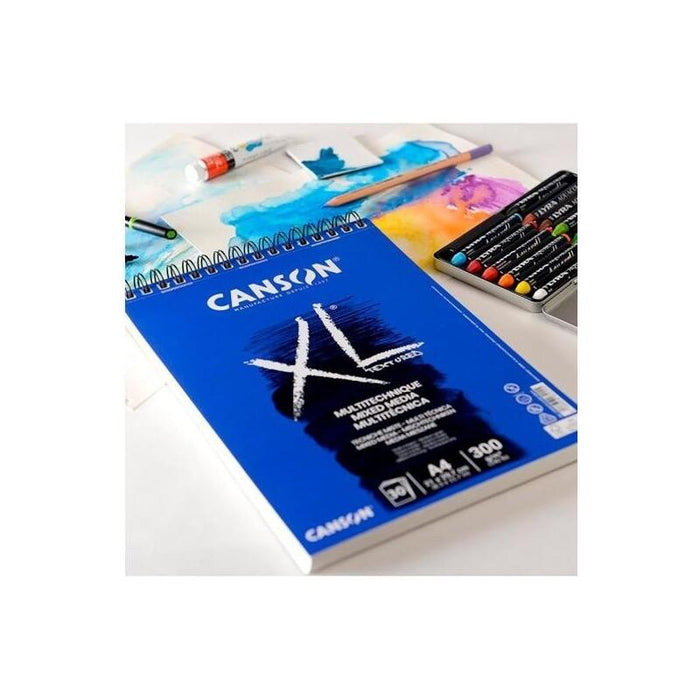 Pack De 5 Unidades Canson Bloc Dibujo Xl Mixed Media Textured 30h A4 Blanco