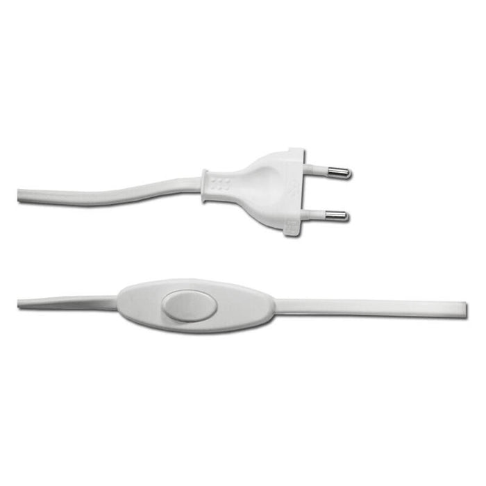 Pack De 5 Unidades - Conexion Con Interruptor 3a 1,5m 2x0,75mm Manguera Plana Blanca Edm