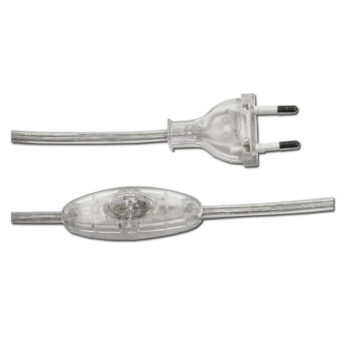 Pack De 5 Unidades - Conexion Con Interruptor 3a 1,5m 2x0,75mm Manguera Plana Transparente Edm