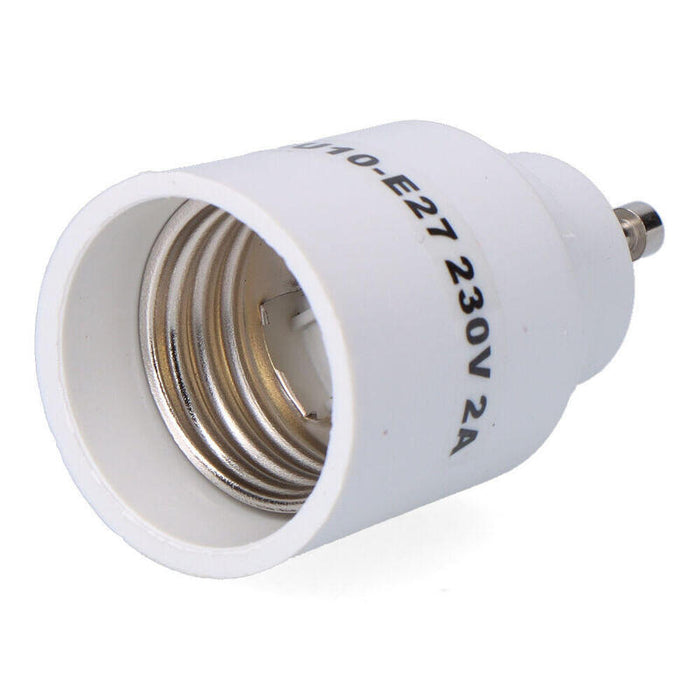 Pack De 5 Unidades - Convertidor De Gu10 A E27, 2 A 230 V, Blanco, Ø35 X 58 Mm (Retractilado)
