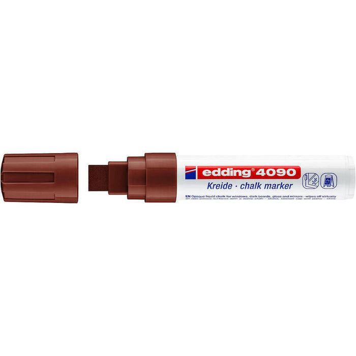 Pack De 5 Unidades Edding 4090 Rotulador De Tiza Liquida - Punta Biselada - Trazo Entre 4 Y 15mm - Olor Neutro - Color Marron