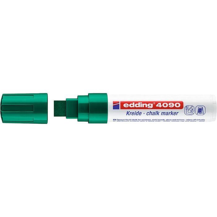 Pack De 5 Unidades Edding 4090 Rotulador De Tiza Liquida - Punta Biselada - Trazo Entre 4 Y 15mm - Olor Neutro - Color Verde