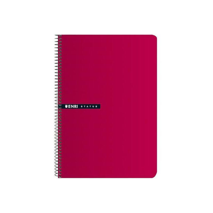 Pack De 5 Unidades Enri Cuaderno Espiral 100 Hojas 4x4 Tapas Duras 4º Rojo