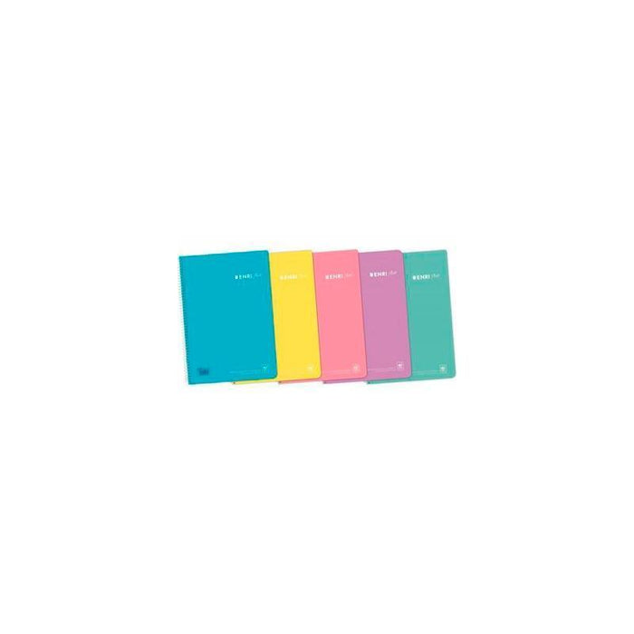Pack De 5 Unidades Enri Cuaderno Espiral Folio 80h 4x4mm C/M Tapa Pp C/Surtidos Pastel