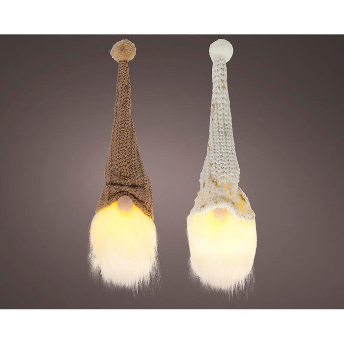 Pack De 5 Unidades - Figura Gnomo Con Luz Fija 6 X 20 X 6 Cm, Colores Surtidos