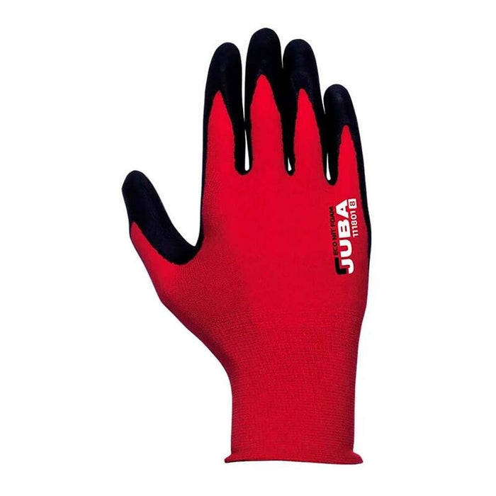 Pack De 5 Unidades - Guante Nailon / Licra Con Palma Nitrilo Microfoam, Econit Foam, Rojo Y Negro, T-7 S