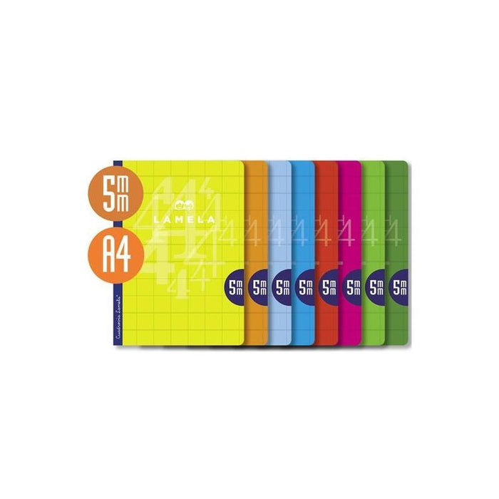 Pack De 5 Unidades Lamela Libreta Grapada 50h A4 90gr Cuadrícula 5mm Cubierta Básica 5 C/Surtidos