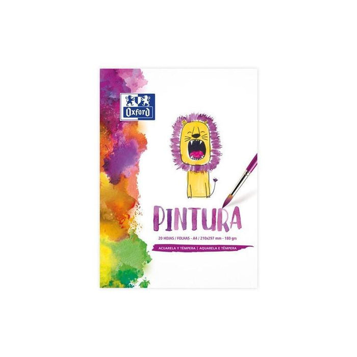 Pack De 5 Unidades Oxford Bloc Pintura Infantil A4 Encolado 20h Liso 180gr