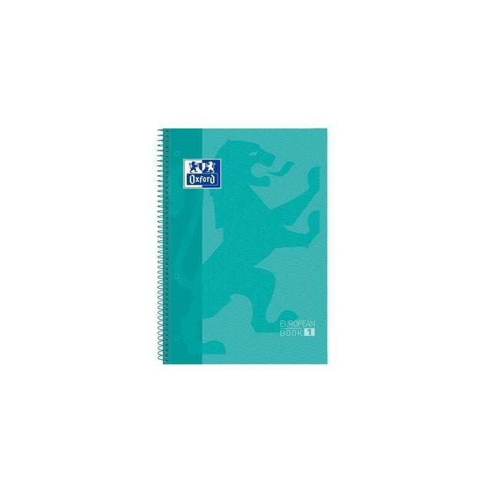 Pack De 5 Unidades Oxford Cuaderno Classic Europeanbook 1 Microperforado 80h A4+ 5x5 T/Extraduras Banda Color Verde Menta