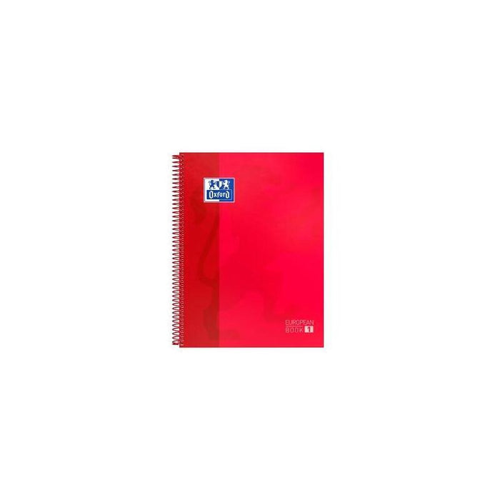 Pack De 5 Unidades Oxford Cuaderno Classic Europeanbook 1 Write&Erase 80h A4+ 5x5mm Microperforado T/Extradura Rojo