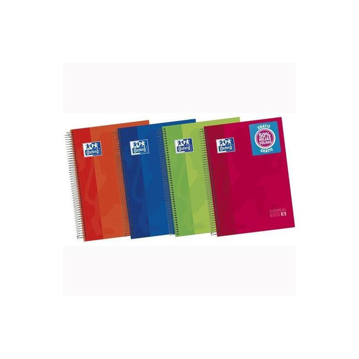 Pack De 5 Unidades Oxford Cuaderno Classic Europeanbook 5 Write&Erase 120h A4+ 1 Línea Microperforado T/Extradura C/ Vivos Surtidos