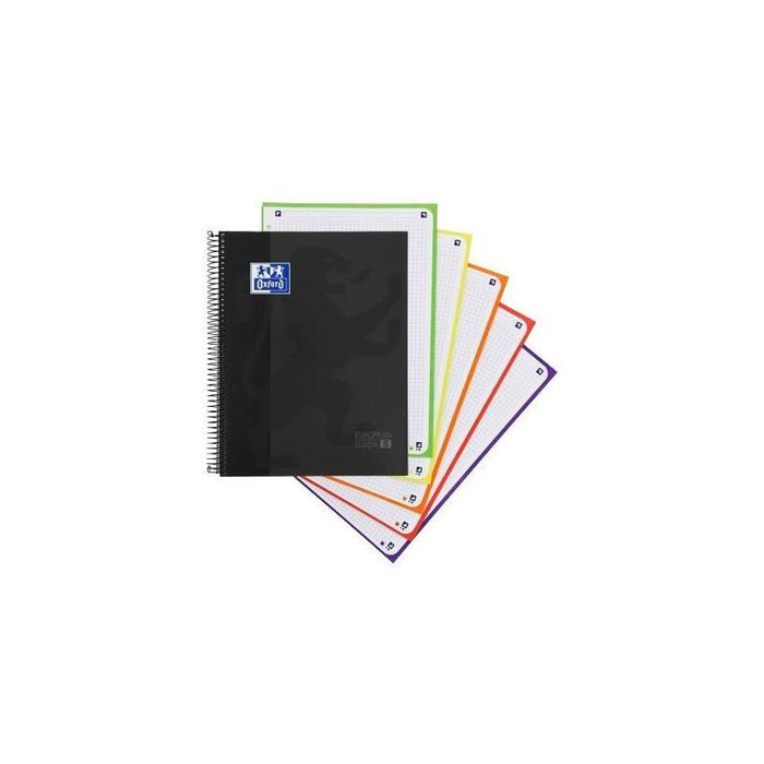 Pack De 5 Unidades Oxford Cuaderno Classic Europeanbook 5 Write&Erase 120h A4+ 5x5 Microperforado Tapa Extradura Negro