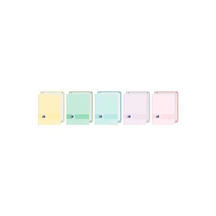 Pack De 5 Unidades Oxford Cuaderno Europeanbook 1 Live&Go  80h A4+ 5x5 Tapa Plástico Opaco C/Surtidos Pastel